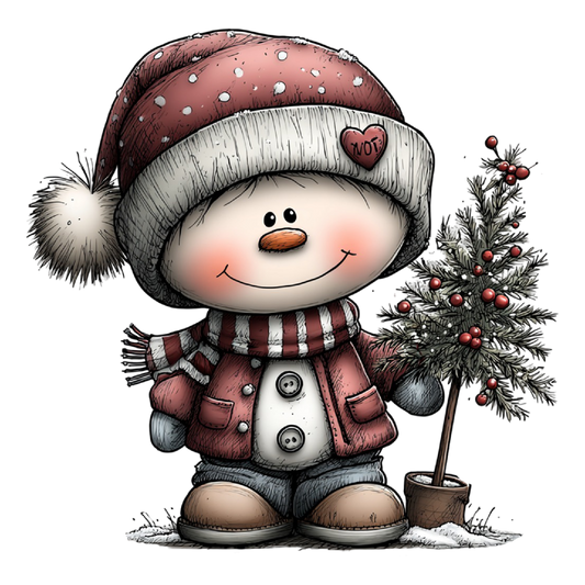 Bügelbild happy Schneemann #8