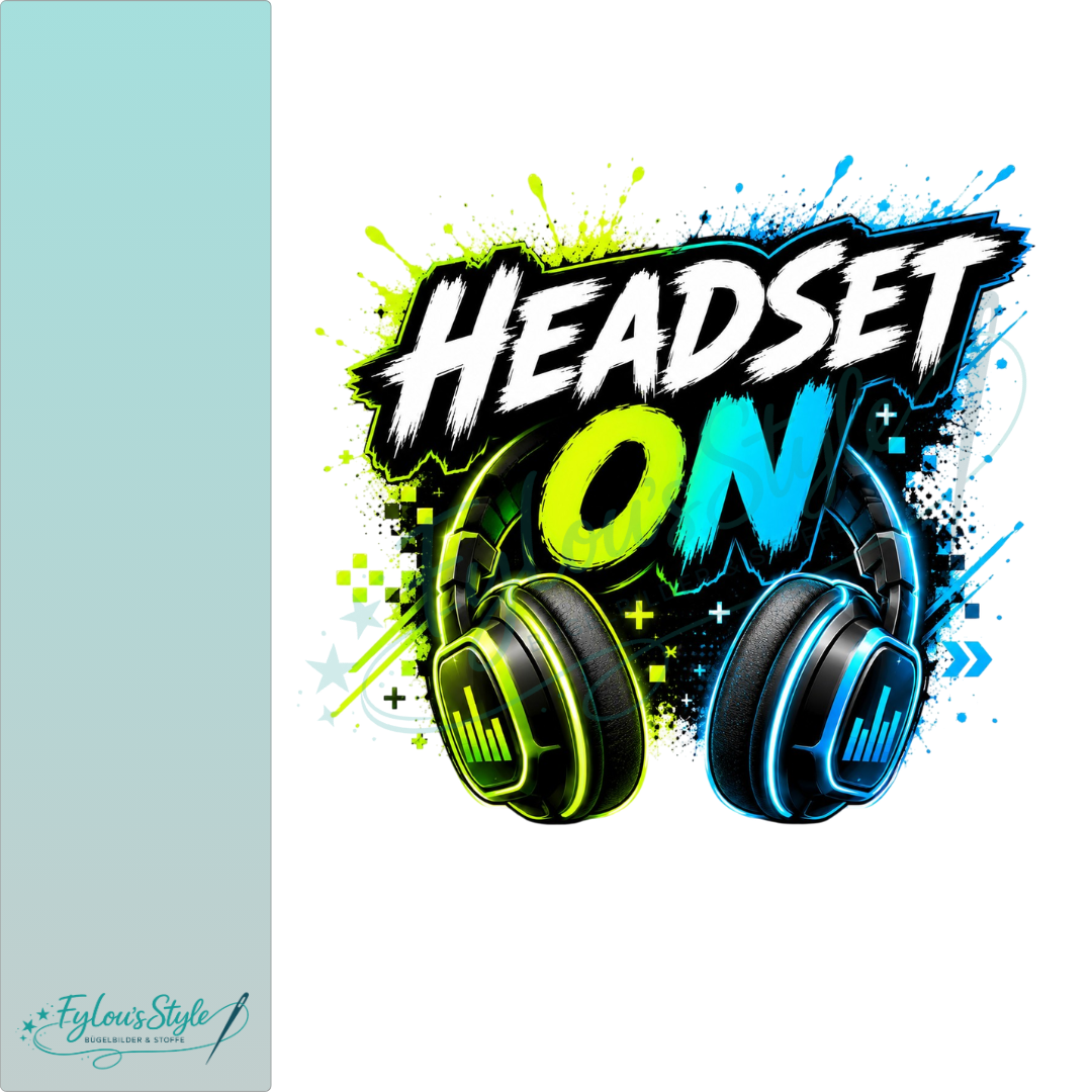 Bügelbild Headset On