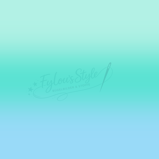 Panel Palm Sunset Helles Mint Verlauf Bio Jersey Überbreite