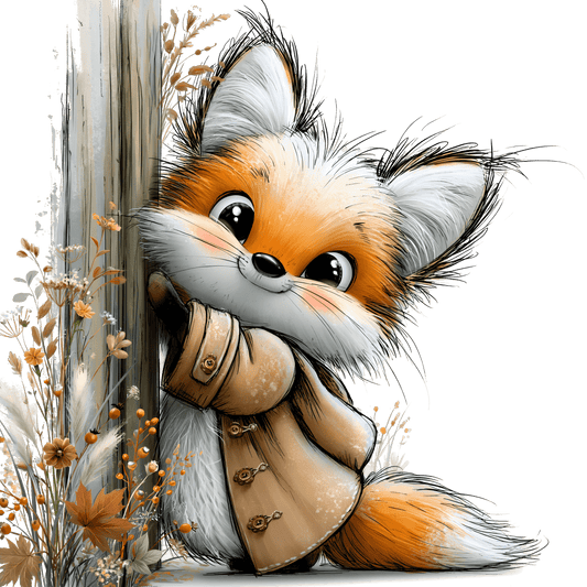 Bügelbild herbstliche Tiere schauen hervor #4 Fuchs
