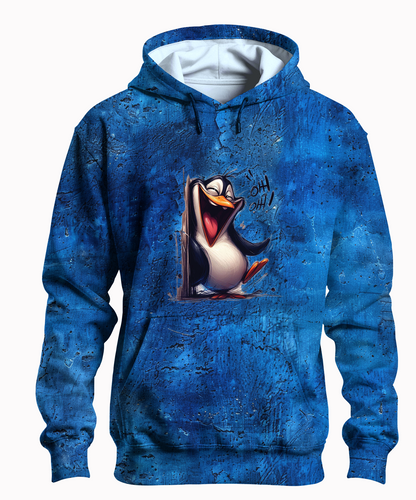 Bügelbild verrückter guck guck Pinguin