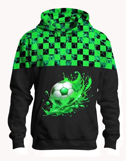 Bügelbild Neon Grün Splash Fussball