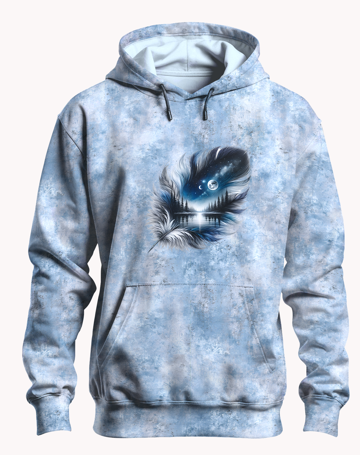 Bügelbild Nacht Feder