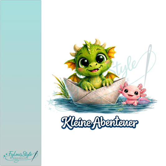 Bügelbild kleine Abenteuer Freunde Drache und Axolotl