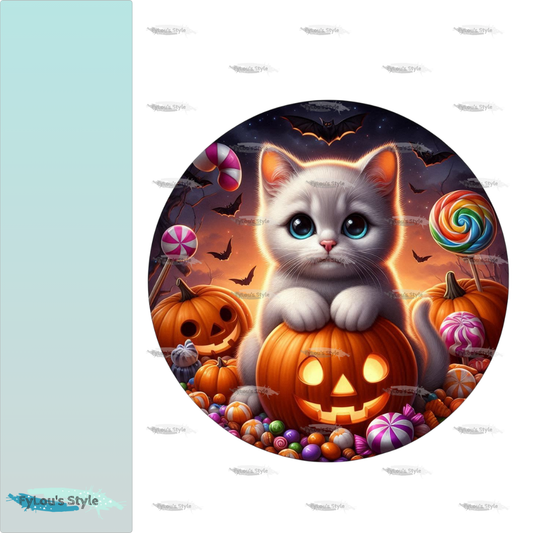 Bügelbild kleine Halloween Katze #1