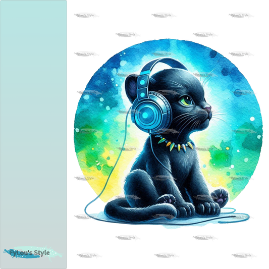 Bügelbild kleiner Colorful Musik Panther #1 Fylou's Style