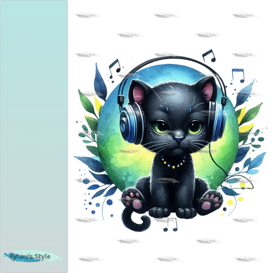 Bügelbild kleiner Colorful Musik Panther #3 Fylou's Style