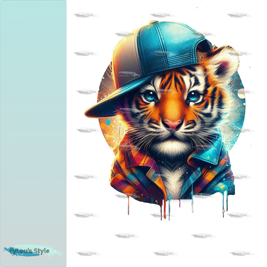 Bügelbild kleiner Cool Tiger #1 Fylou's Style