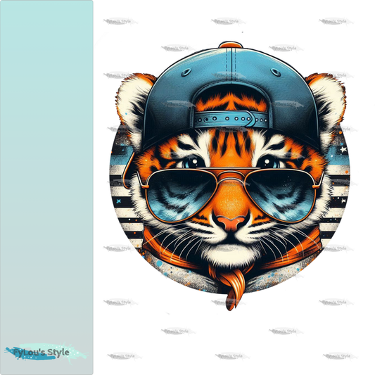 Bügelbild kleiner Cool Tiger #2 Fylou's Style