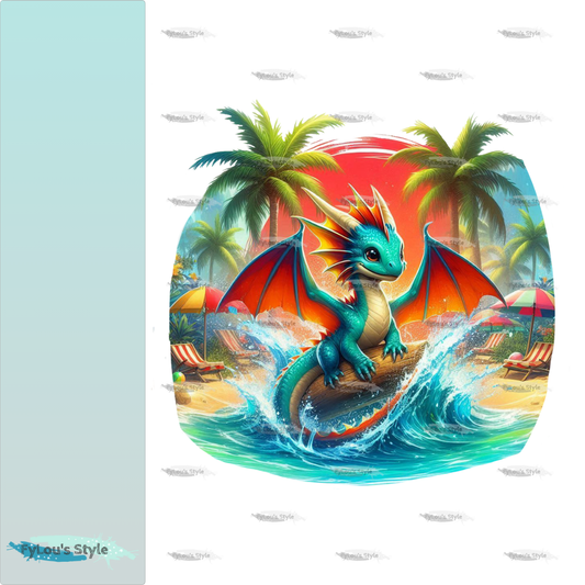 Bügelbild kleiner Drache am Strand Fylou's Style