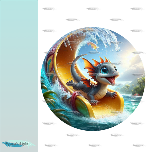 Bügelbild kleiner Drache auf Rutsche #1 Fylou's Style