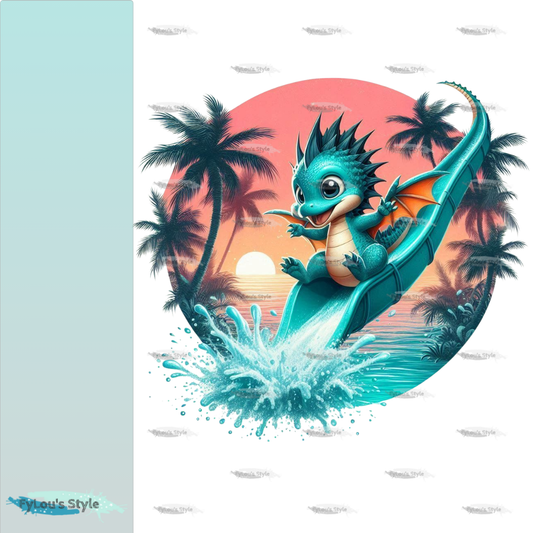 Bügelbild kleiner Drache auf Rutsche #2 Fylou's Style
