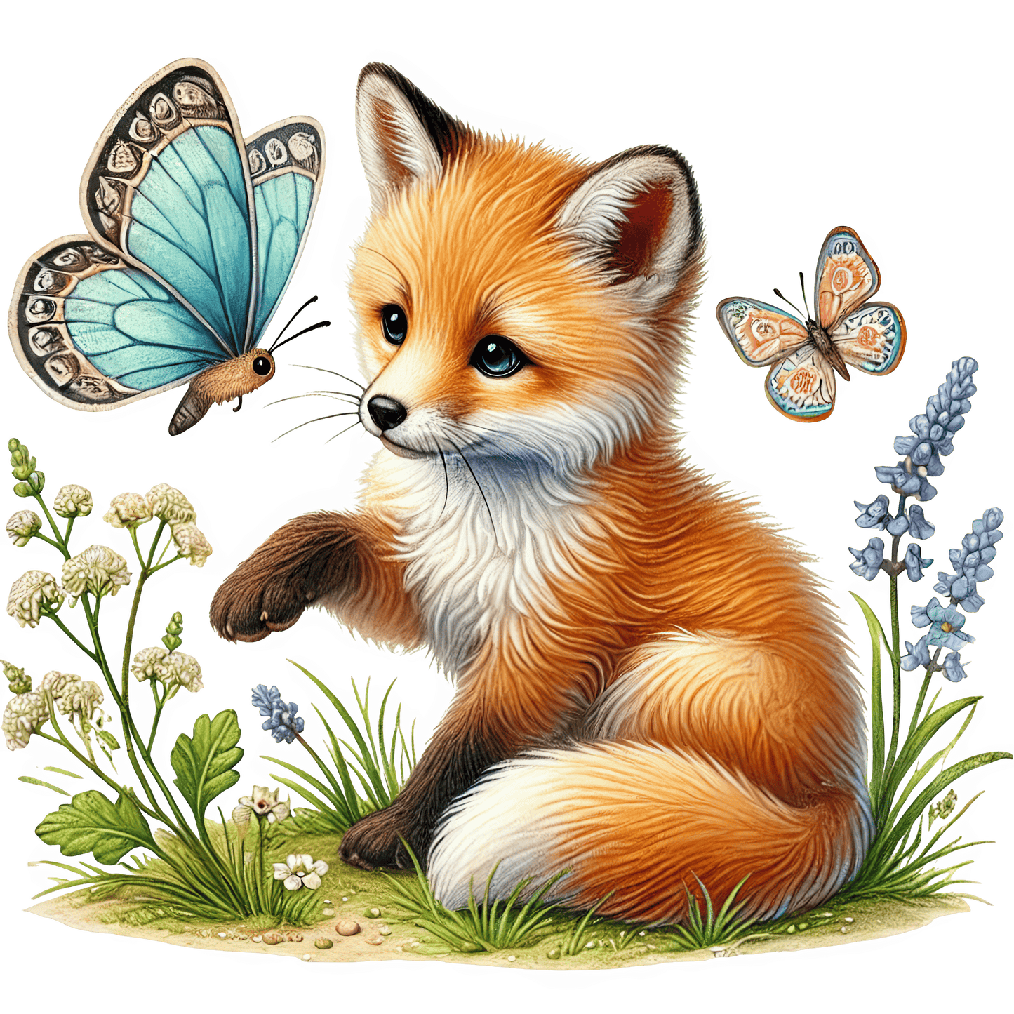 Bügelbild kleiner Fuchs im Frühling