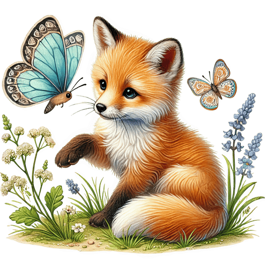 Bügelbild kleiner Fuchs im Frühling