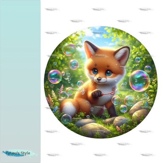Bügelbild kleiner Fuchs mit Seifenblasen #1 Fylou's Style