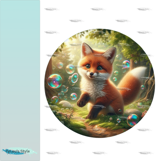 Bügelbild kleiner Fuchs mit Seifenblasen #2 Fylou's Style