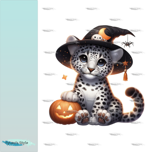 Bügelbild kleiner Halloween Leopard #2