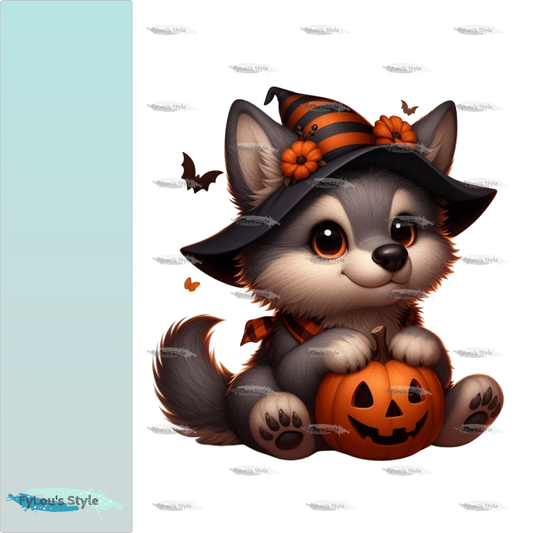 Bügelbild kleiner Halloween Wolf #1