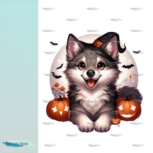 Bügelbild kleiner Halloween Wolf #2