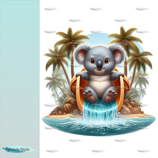 Bügelbild kleiner Koala auf Rutsche #1 Fylou's Style