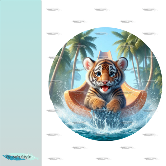 Bügelbild kleiner Tiger auf Rutsche #5 Fylou's Style