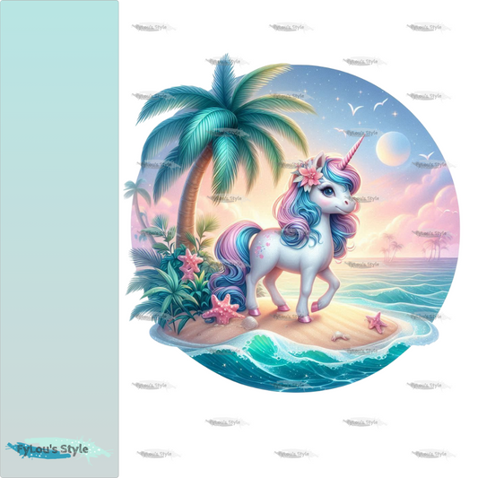 Bügelbild kleines Einhorn am Strand #4 - Fylou's Style