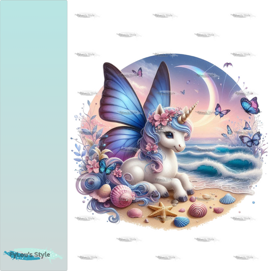 Bügelbild kleines Einhorn am Strand #5 - Fylou's Style