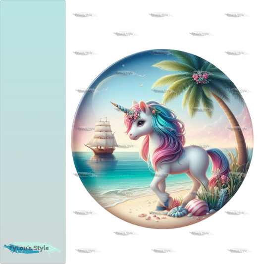 Bügelbild kleines Einhorn am Strand #6 - Fylou's Style