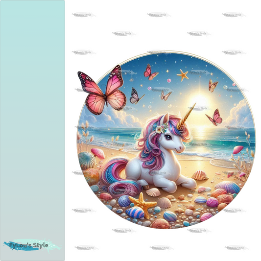 Bügelbild kleines Einhorn am Strand #8 - Fylou's Style