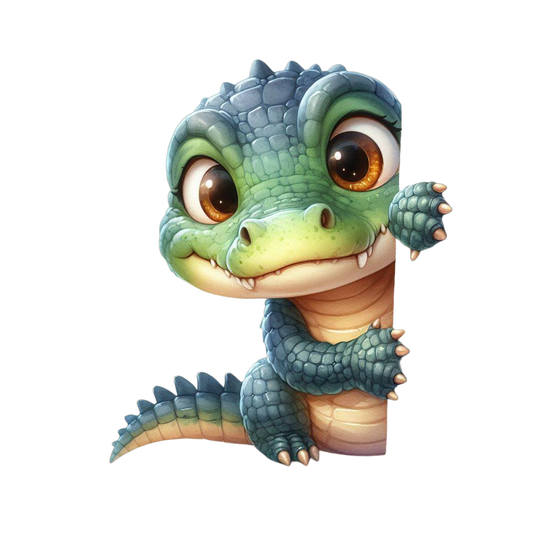 Bügelbild kleines Guck Guck Krokodil