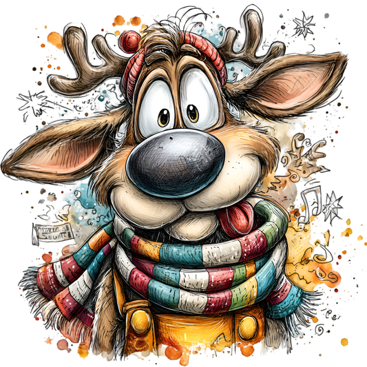 Bügelbild Lustiges Rentier #2