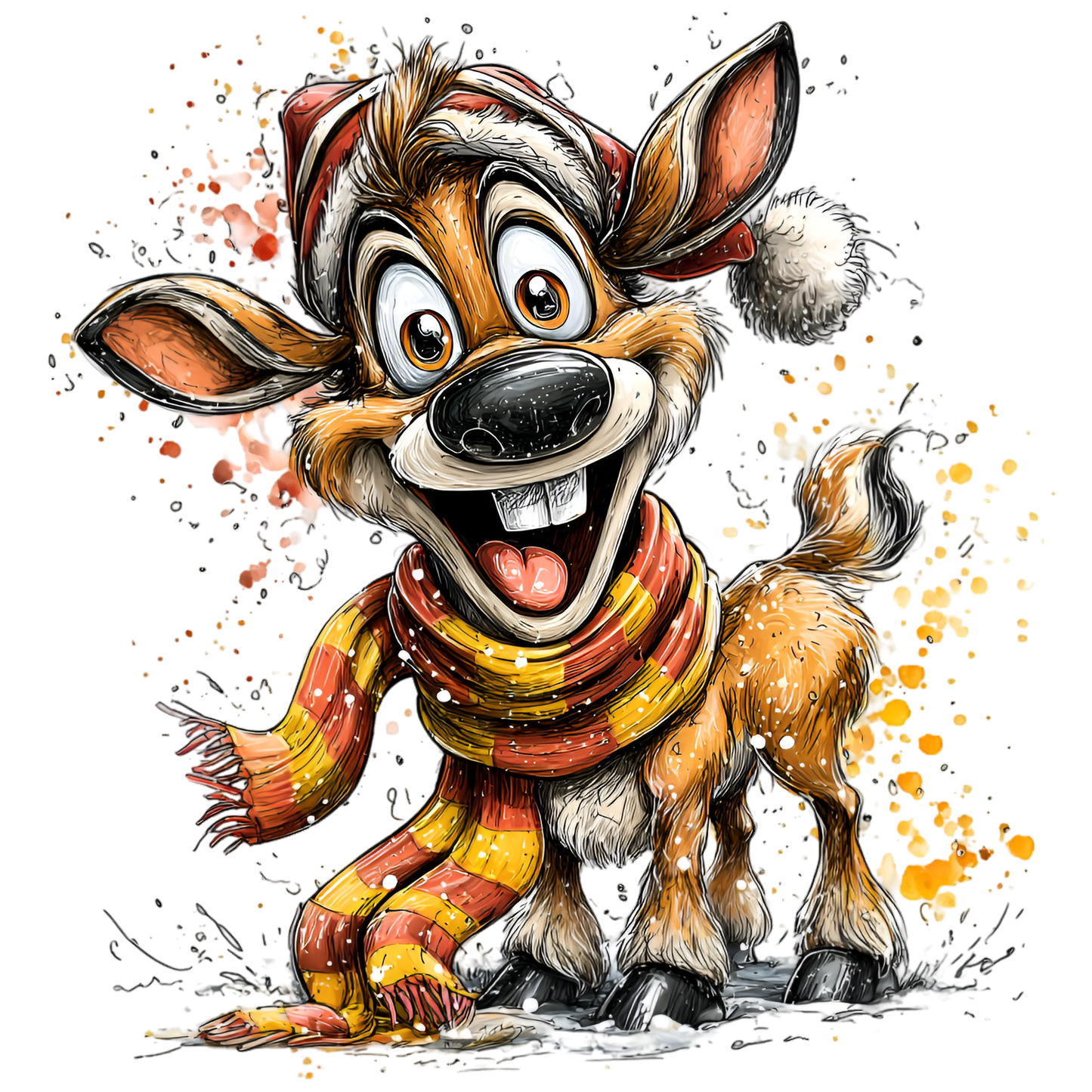 Bügelbild lustiges Rentier #3