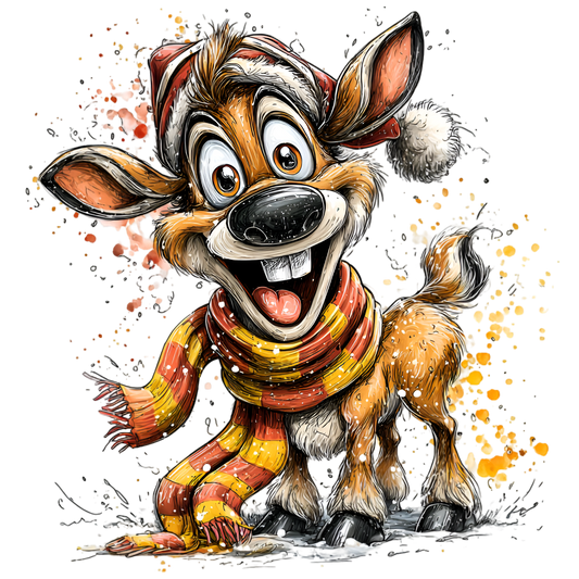 Bügelbild lustiges Rentier #3