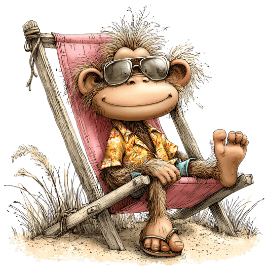 Bügelbild Relaxter Affe
