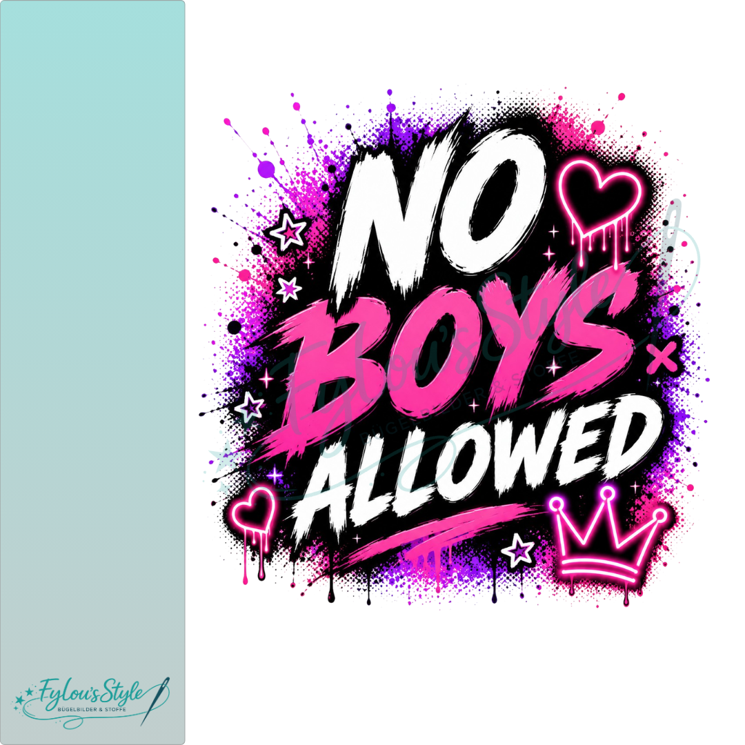 Bügelbild No Boys allowed