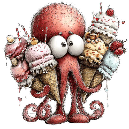 Bügelbild Lustiger Sommer Octopus #1