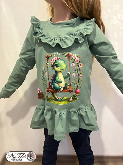 Bügelbild Dino auf Schaukel #1 Fylou's Style