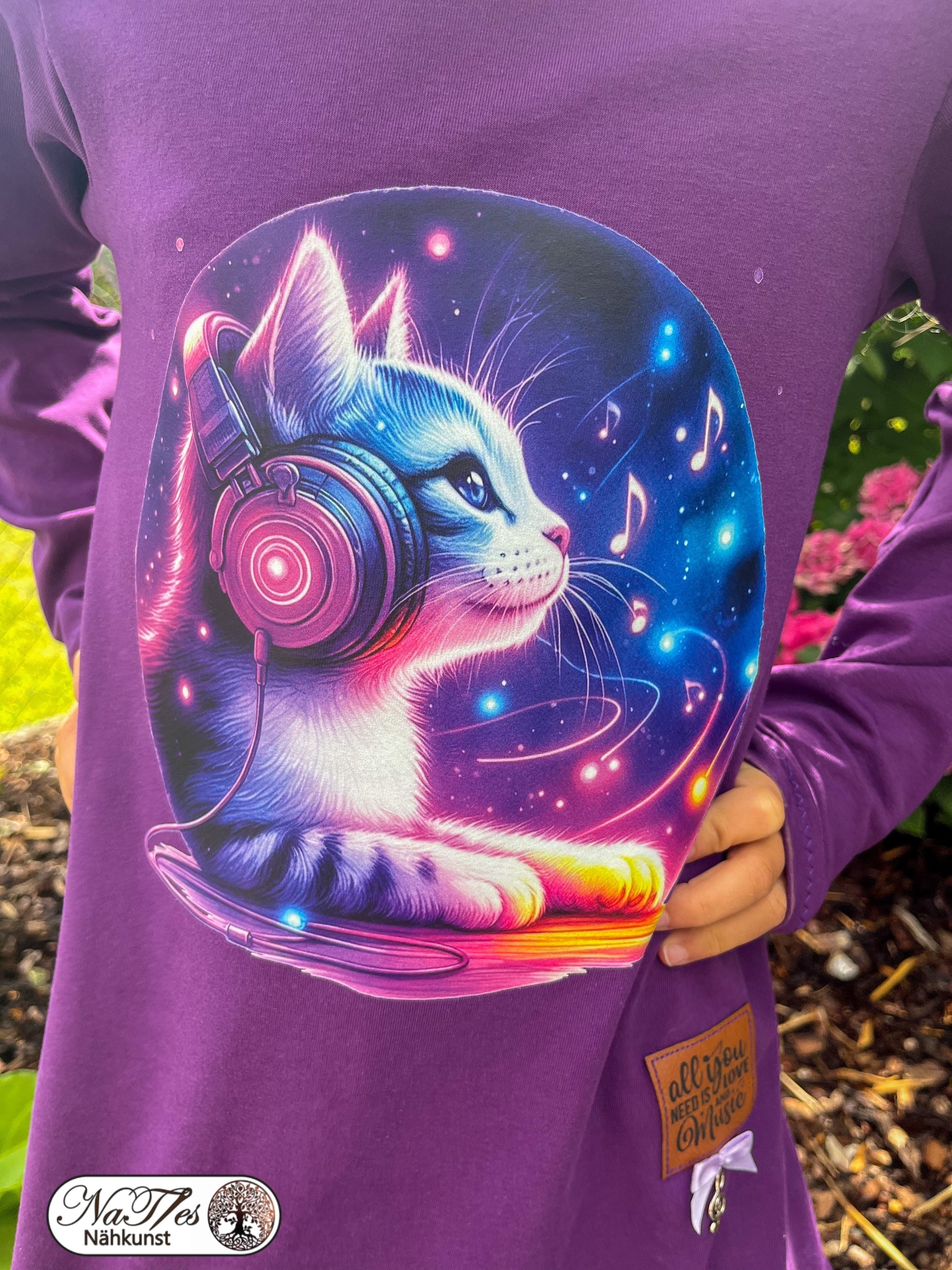 Bügelbild Pink Musik Katze Fylou's Style