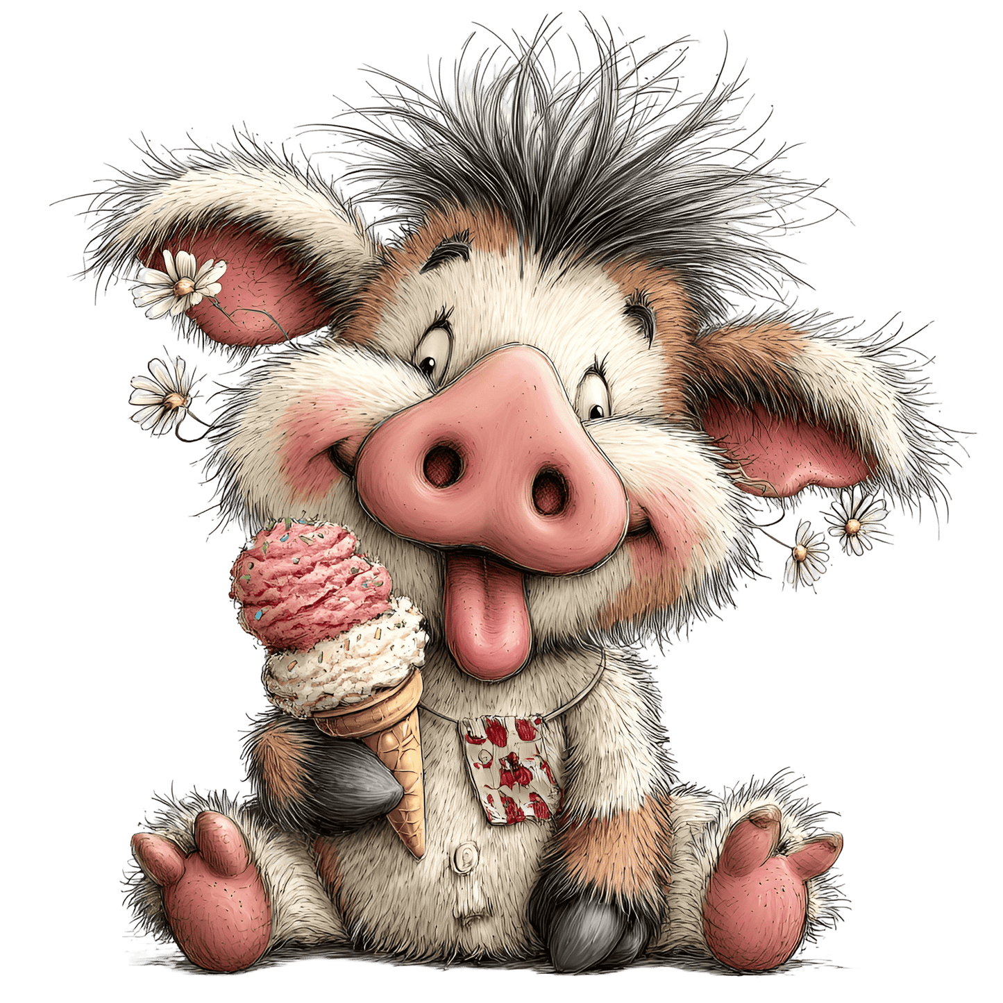 Bügelbild Lustiges Sommer Schwein