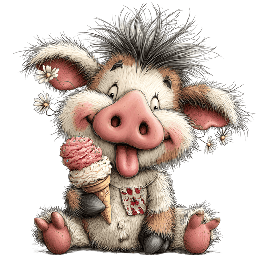 Bügelbild Lustiges Sommer Schwein