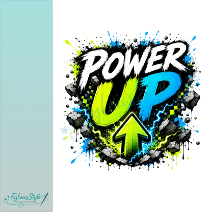 Bügelbild Power Up #1