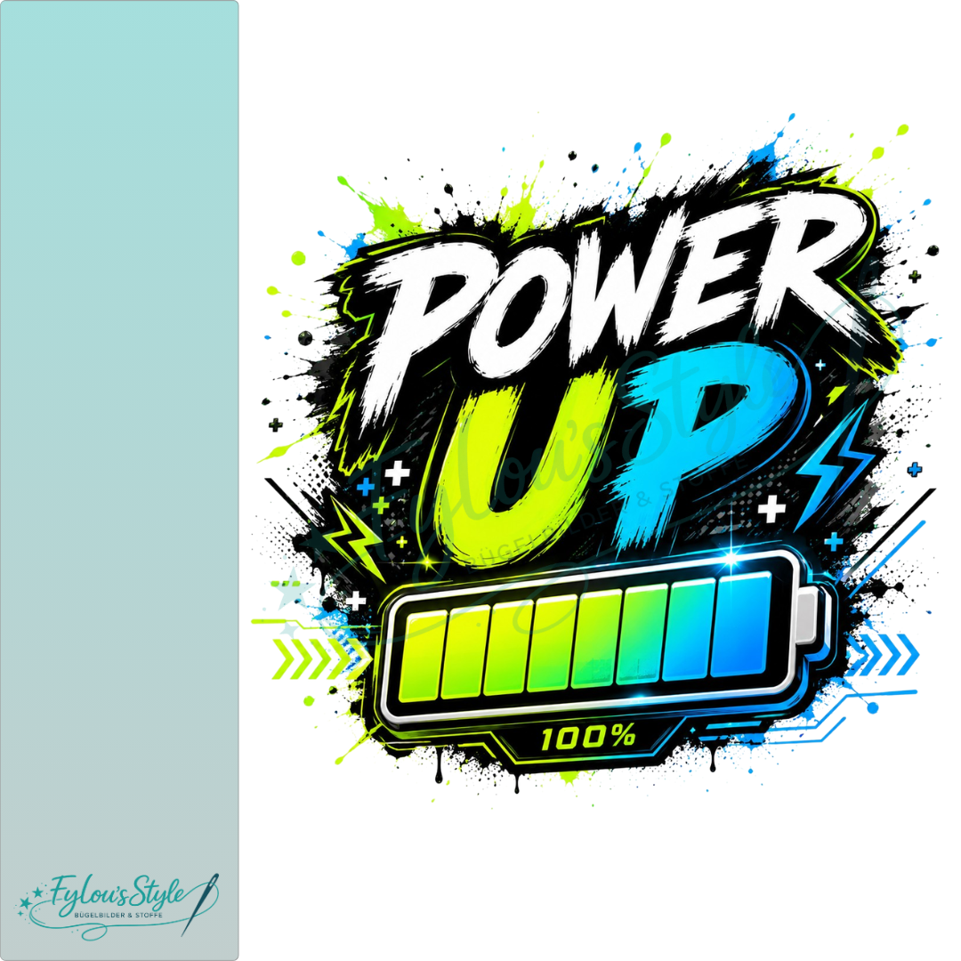 Bügelbild Power Up #2