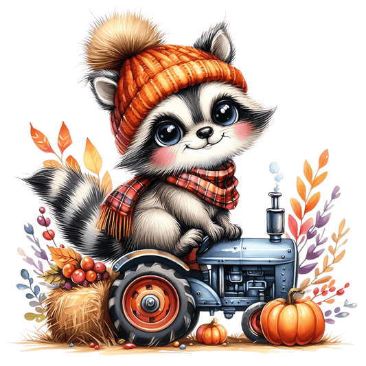 Bügelbild Waschbär im Herbst #13