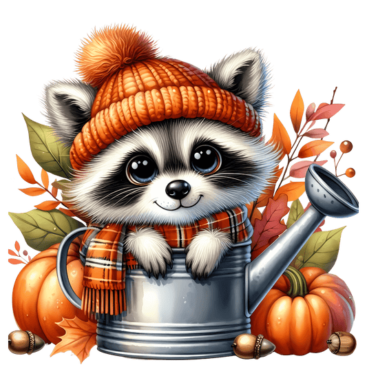 Bügelbild Waschbär im Herbst #14