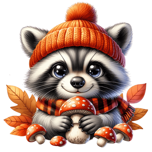 Bügelbild Waschbär im Herbst #16