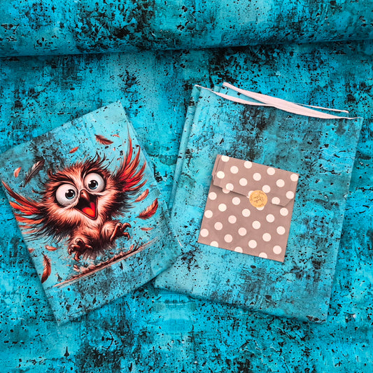 Paket Panel Eule Plus Kombi Bio French Terry Türkis