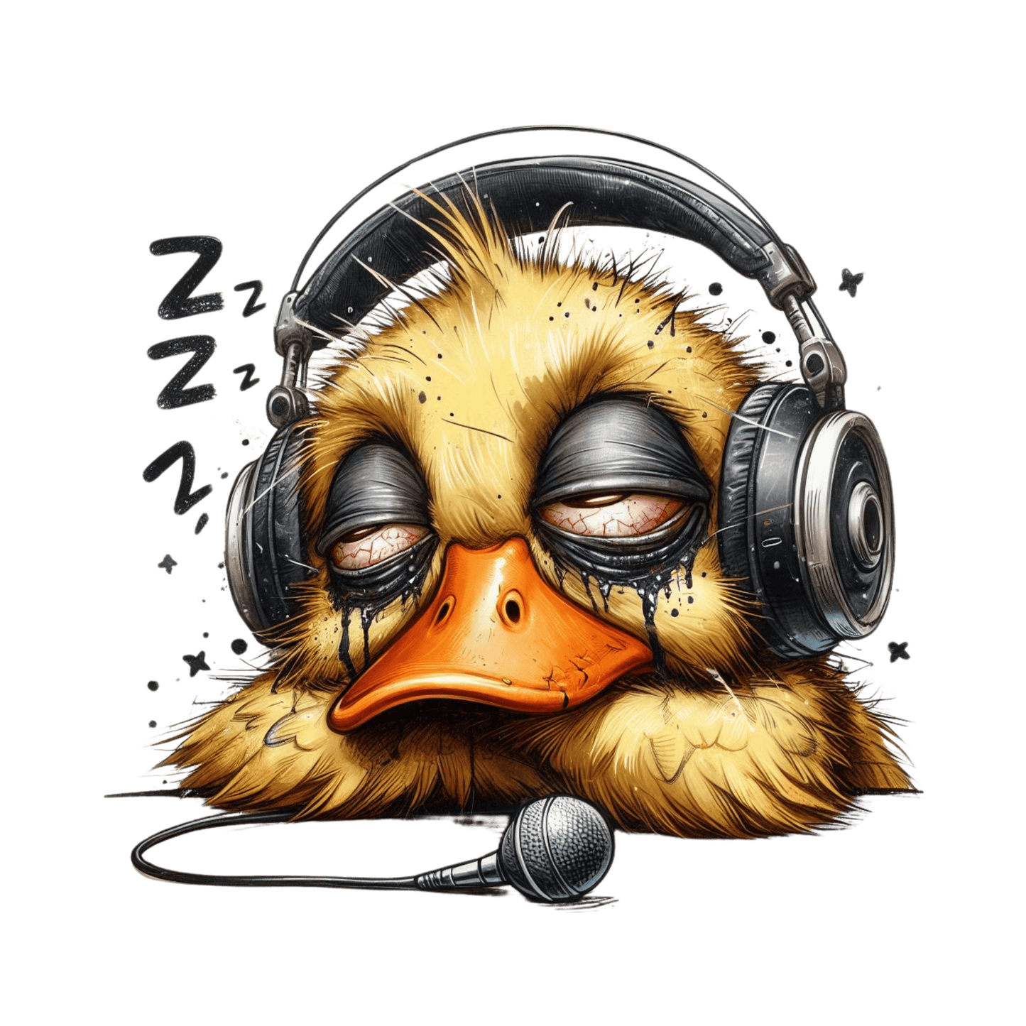 Bügelbild schläfrige Ente #2