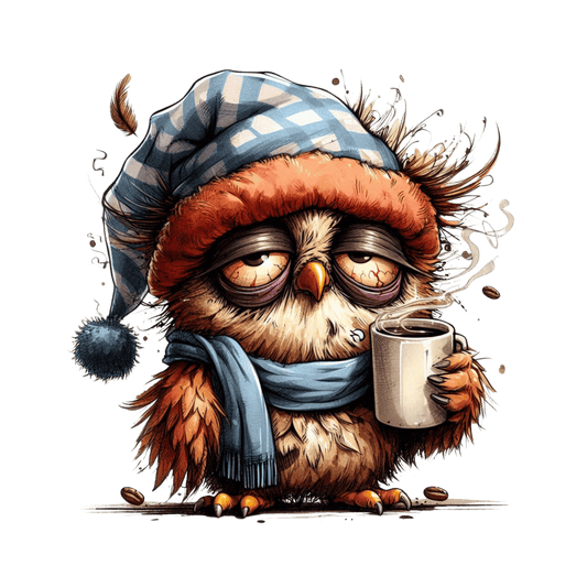 Bügelbild schläfrige Eule