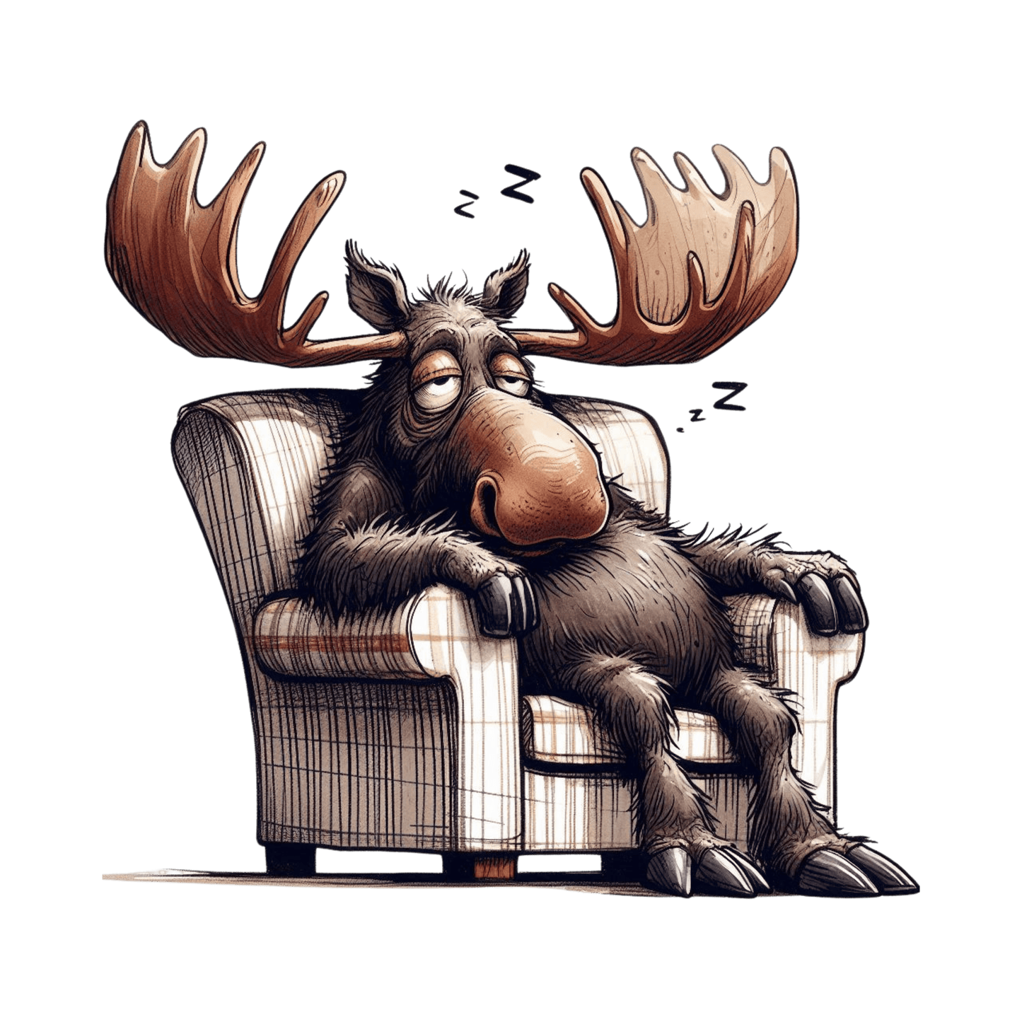 Bügelbild schläfriger Elch