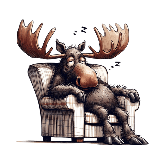 Bügelbild schläfriger Elch